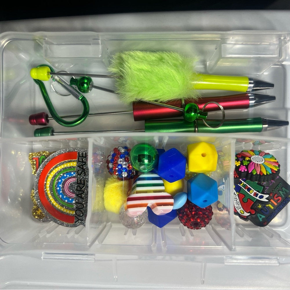 Autism DIY Beadable Pens and Keychain Focals Beads Gift Set